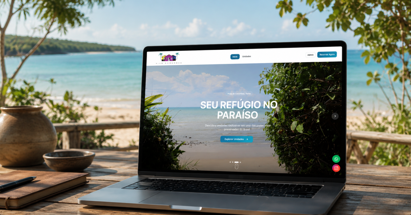 Motor de reservas sincronizado com Airbnb: caso Vila Corumbau